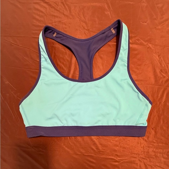 Champion Green and Blue Sports Bra Racerback Design Size XL - Picture 2 of 6